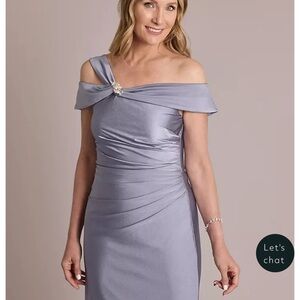 David's Bridal One Shoulder Lilac Dress